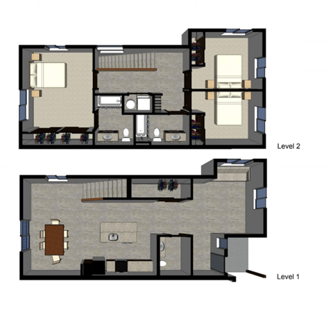 3x2.5 Townhome (1477sf - 1502sf)